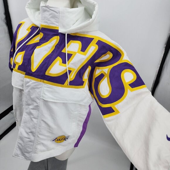 Nike Ambush LA Lakers Womens Small Oversized Hooded Jacket Purple Gold - Picture 14 of 14